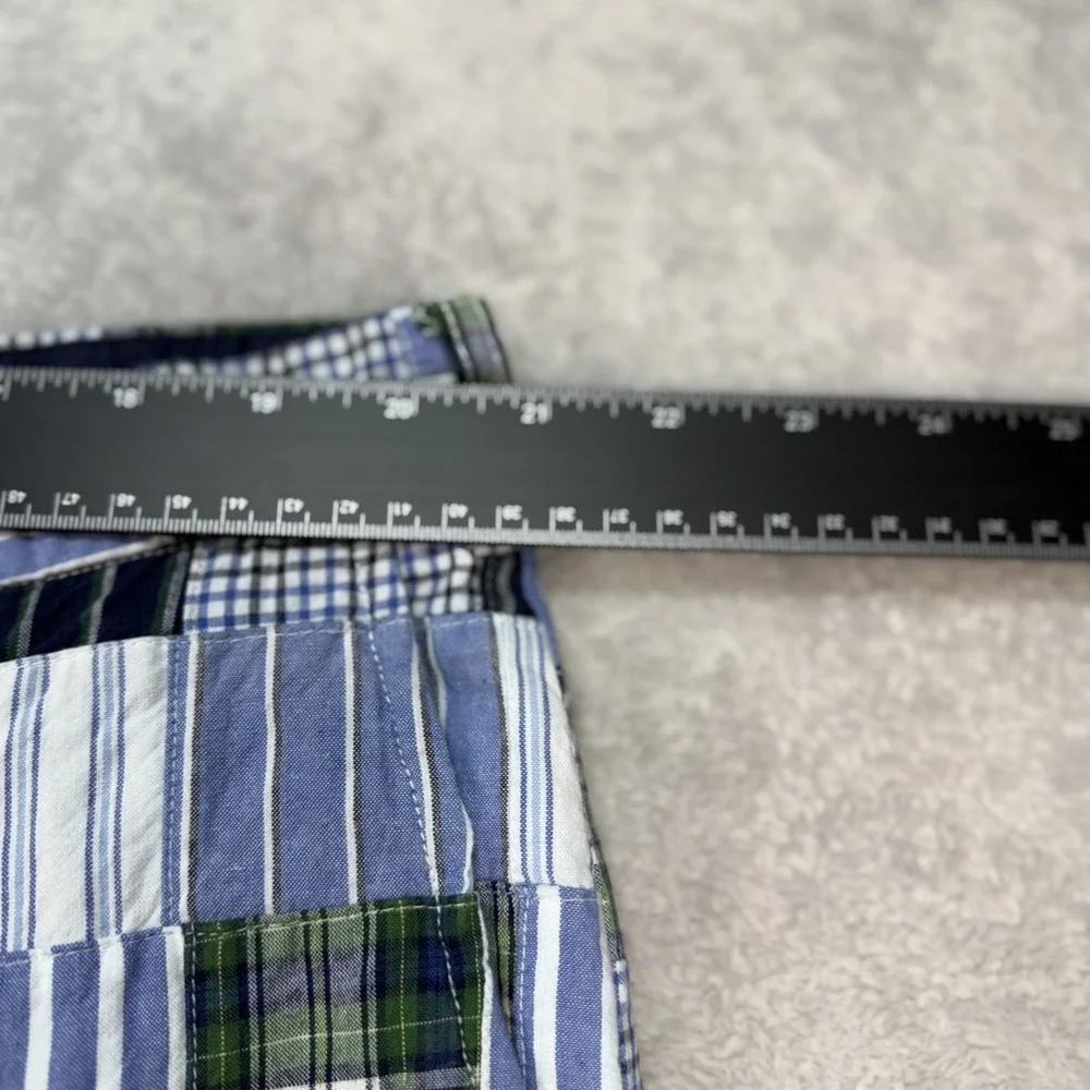 Tommy Hilfiger Shorts Mens 42 Blue Green Patchwork Madras Plaid Preppy Summer - Picture 4 of 11